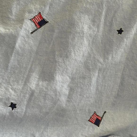 Serenada Vintage Embroidered Americana Theme House Dress, Light Blue, OS - Picture 9 of 10